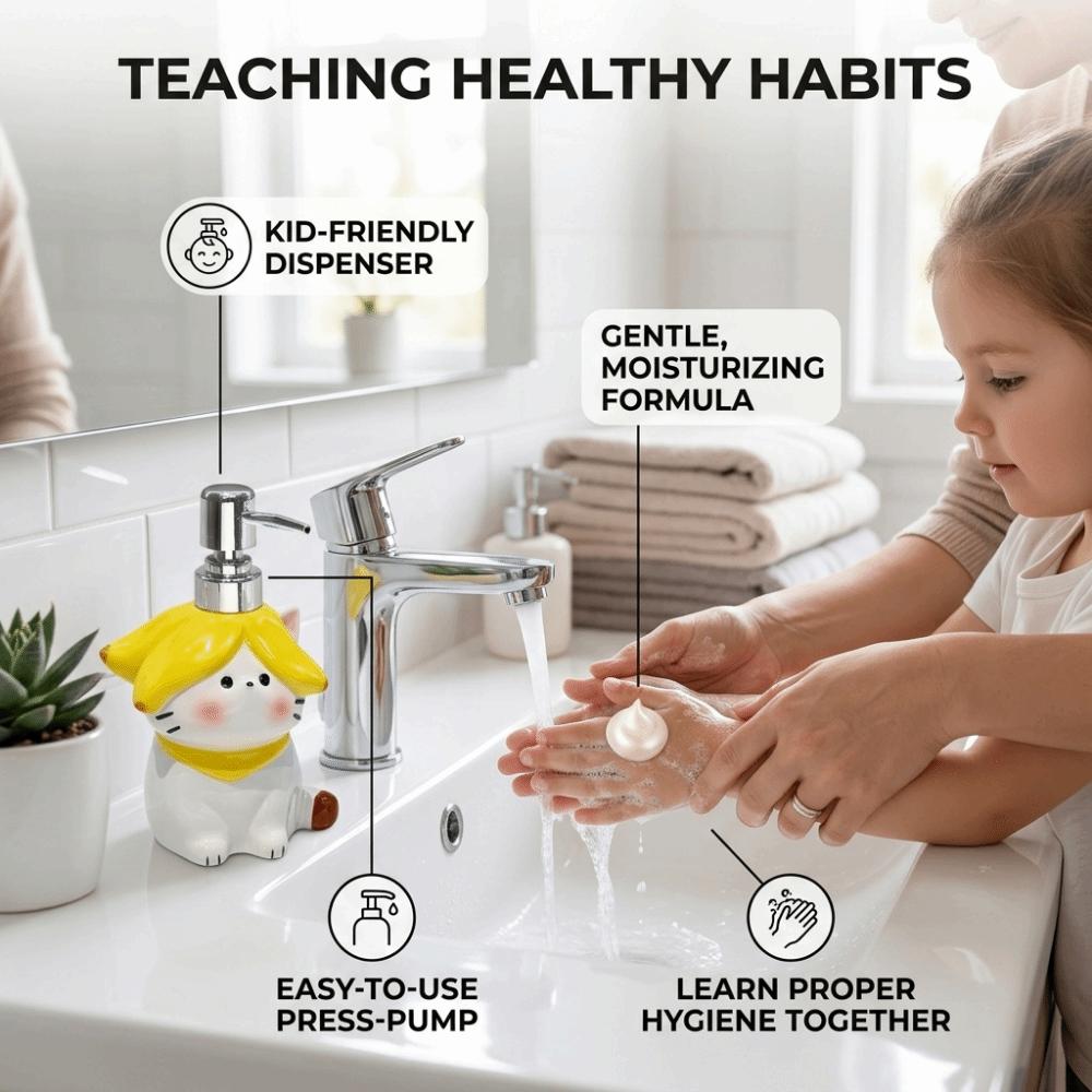 370ml Ceramic Soap Dispenser Banana Cat Shape Hand Sanitizer Bottle Laundry Room