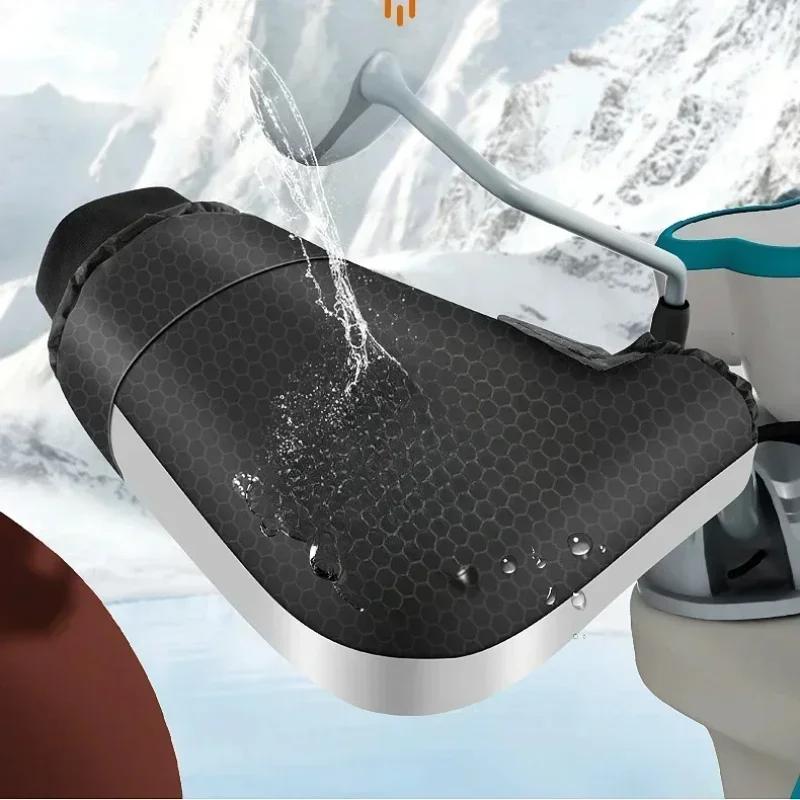 Winter Warm 1 Pair Motorcycle Handlebar Muffs Winter Cycling Gloves Waterproof Handle Bar Mitts Snowmobile E-Bike Motorbike Thermal Gloves