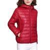 Women Fall Winter Coat Padded Hooded Thick Long Sleeve Warm Solid Color Smooth Slim Fit Zipper Closure Pockets Cardigan Lady Cotton Coat Jacket