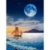 5D Diamond Painting Landscape Moon Boat Full Display Diamond Embroidery Scenery Rhinestone Painting