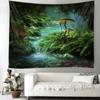 Гобелен с лесным пейзажем, настенный декоративный стиль, одеяло, шторы, украшение для дома, спальни, гостиной