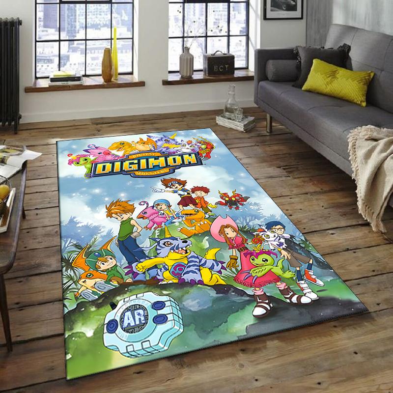 Digimon Design Area Rug - Non-Slip, Soft & Cozy Floor Mat for Living Room, Bedroom, Office - Indoor/Outdoor Decorative Carpet
