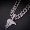 Hip Hop Zircon Copper Polar Bear Animal Pendant European and American Men's Hip Hop Rap Necklace Trend Accessories New Accessories