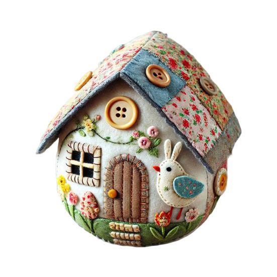 Yousheng Felt Egg House Kit DIY Patchwork Felt Egg House Craft Kit Handmade Embroidered Easter Eggs Crafting Set for Easter Basket Festive Decor