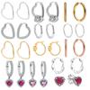New Original 925 Sterling Silver Earrings For Women Piercing Hoop Love Heart Earings Rose Gold Wedding Gift Luxury Jewelry