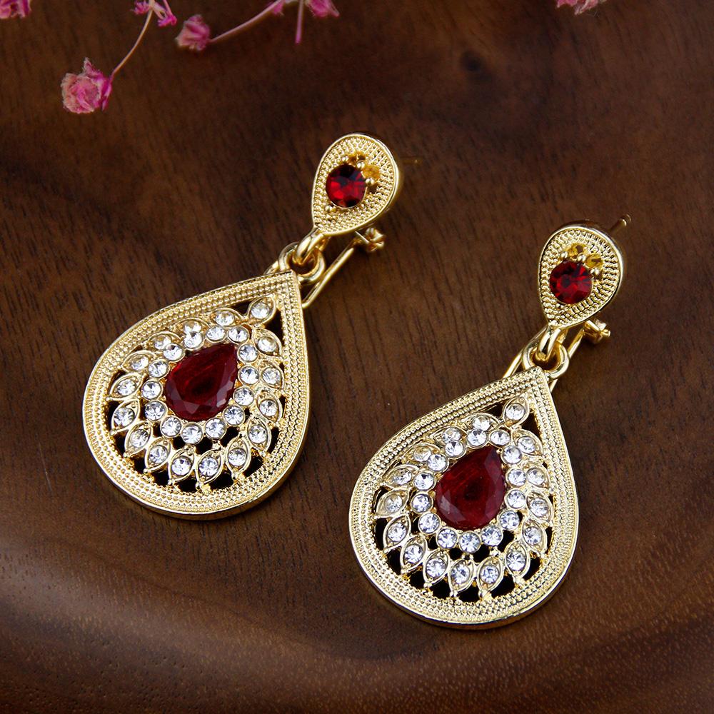 Элегантные круглые серьги-капли для женщин, серьги со стразами золотого цвета, свадебные украшения, свадебный подарок