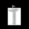 SSWW Ceramic Pedestal Wash Basin with Faucet