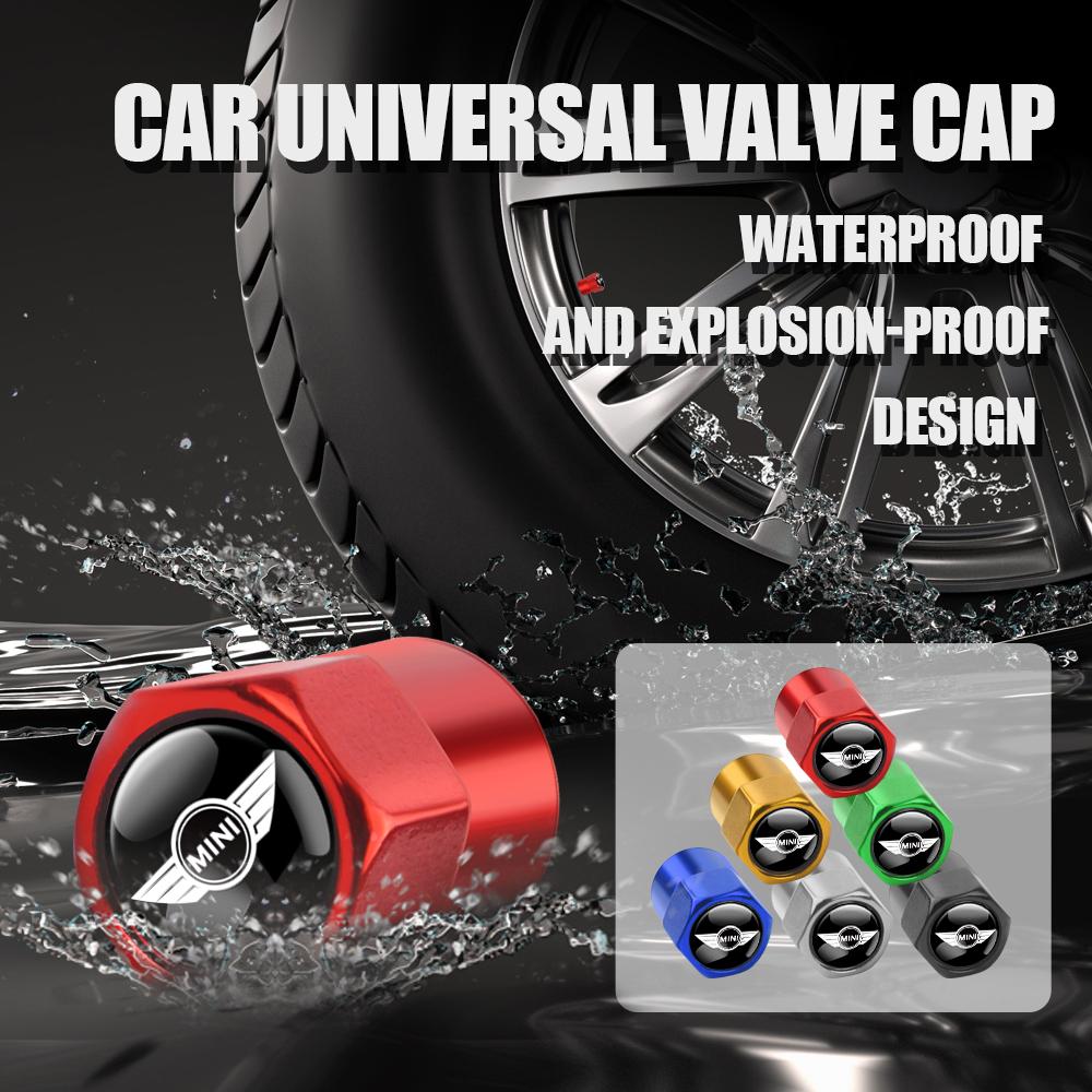 4Pcs Car Logo Wheel Tire Valve Caps Stem Cover Auto Accessories For MINI Cooper JCW WORKS R55 R56 F55 F56 R57 R58 R59 R60 R50 hvmqy88