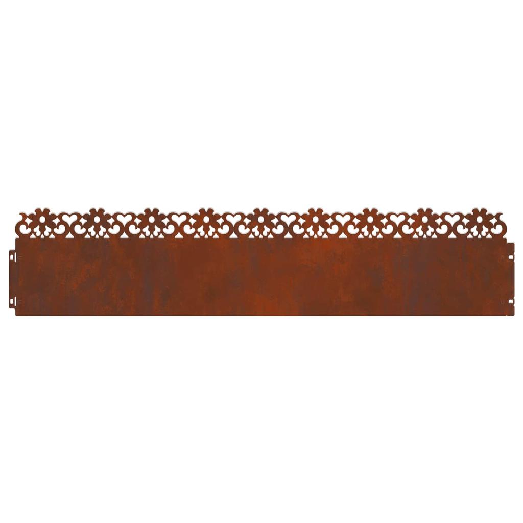 Lawn Edging 30 pcs Rusty 103 x 0.05 x 22 cm Weatherproof Steel