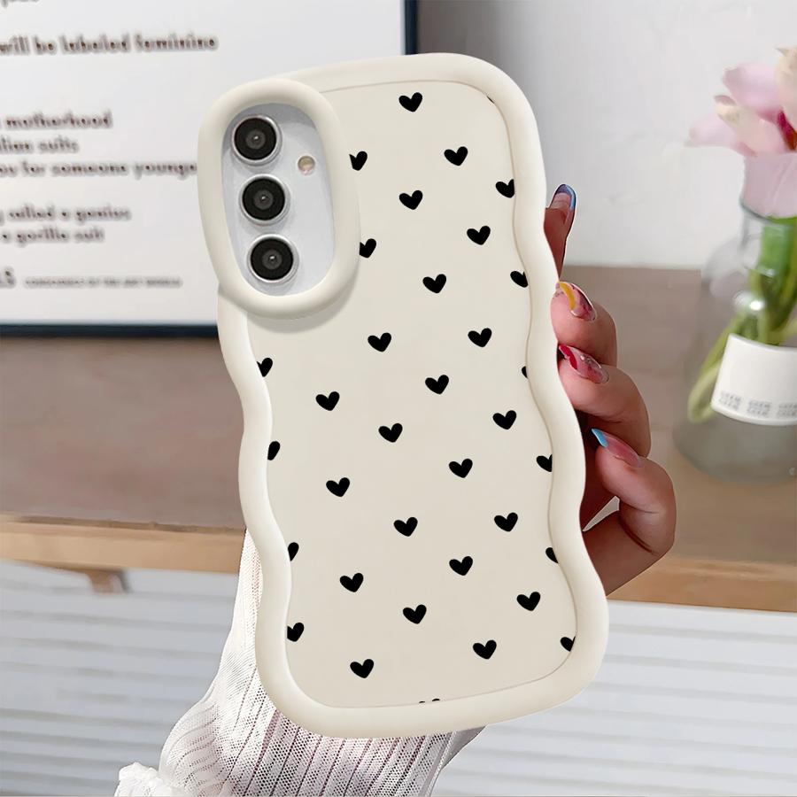 Чехол для Samsung Galaxy A14 A13 A15 A12 A16 A52 A21s A11 Мягкая накладка на телефон A23 A05 A53 A04 A06 A33 A22 A03 Мультяшный Цветок Любовь