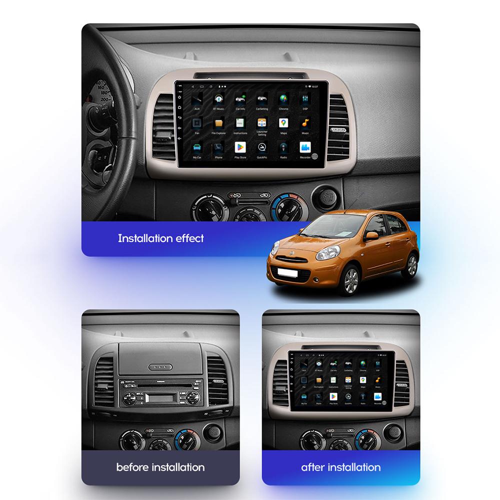 Android Car Radio Stereo For Nissan March K12 2002-2010 GPS Navigation 2DIN 4 Core Multimedia Player 4+64GB Carplay Autoradio