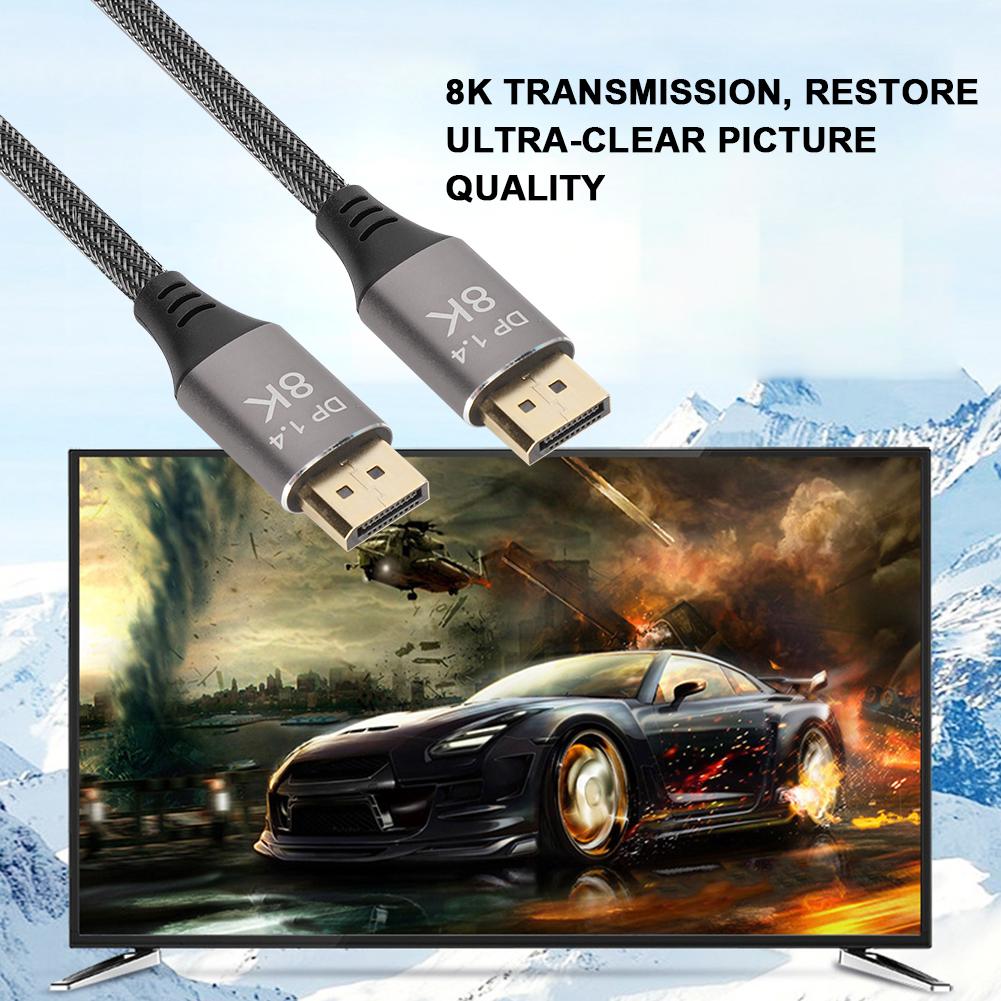 DP 1.4 Version Cable 8K 4K 32.4Gbps Bandwidth Data Cable for Computer Monitor2m 6.56ft