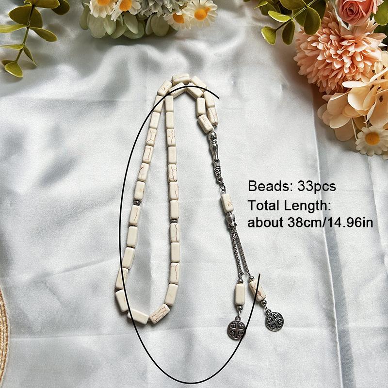 1шт ручной счетчик мусульманские имитация бирюзовые классические не позолоченные прямоугольные каменные молитвенные четки праздничные случаи 33 бусины