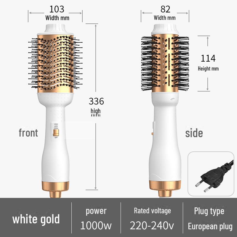Многофункциональный фен двойного назначения и выпрямляющая расческа из белого золота — стандарт США