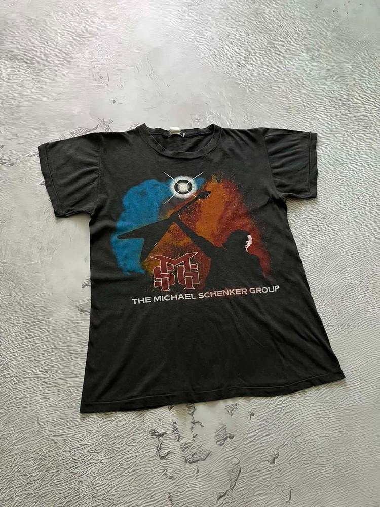 Винтажная Черная Футболка Группы MICHAEL SCHENKER Унисекс Концертная S - 5XL DO568 Унисекс Футболка