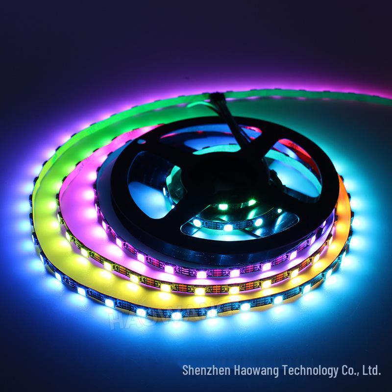 WS2812B 5mm Flexible Dream Color LED Strip, 5050 Chip, Built-in IC, 5V Single Control.