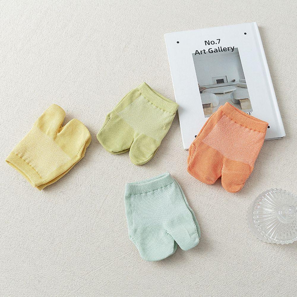 Invisible Breathable Candy Color Summer Two Toe Socks Split Toe Socks Women Hosiery Half Palm Socks