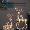 Набор из 2 фигурок оленей, декоративная центральная часть, подарочная скульптура лося, современные статуэтки оленей для полки, свадебной гостиной, красного цвета (Золото)