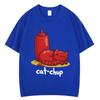 Catchup Funny Cat Meme TShirt Unisex Women Fashion Aesthetics Tshirts Summer Shortsleeved 100 Cotton Loose Casual Tshirts