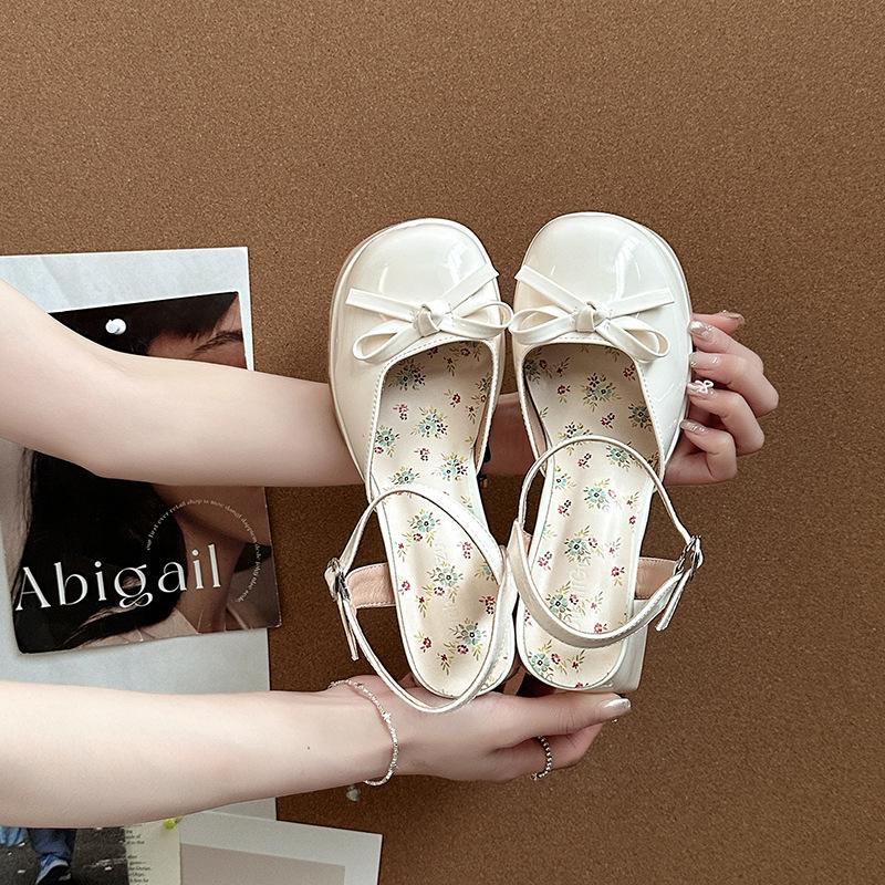 Летняя новая мода вечерний бриз фея носит толстые каблуки высокие каблуки бант удобные универсальные Мэри Джейн одинарные туфли