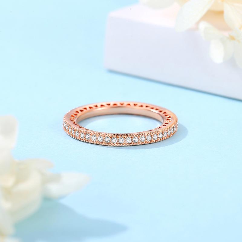 925 Sterling Silver Rings for Women Original Infinity Love Heart Engagement Wedding Ring Rose Gold Crystals Luxury Jewelry Gift