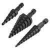 3-12mm 4-12mm 4-20mm Hole Step Drill Bit 3Pcs Black