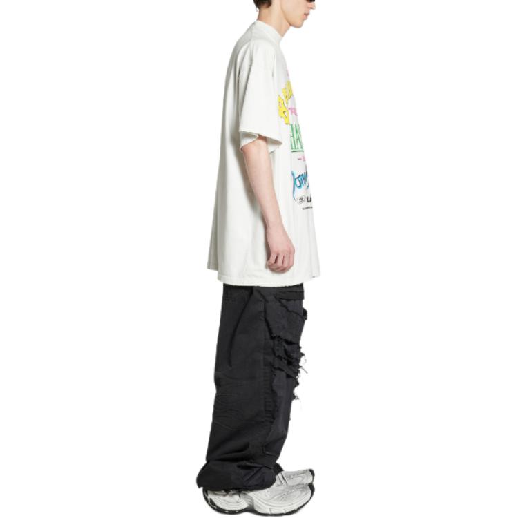 Balenciaga Graphic Printed Oversized T Shirt 787349TQVW49012