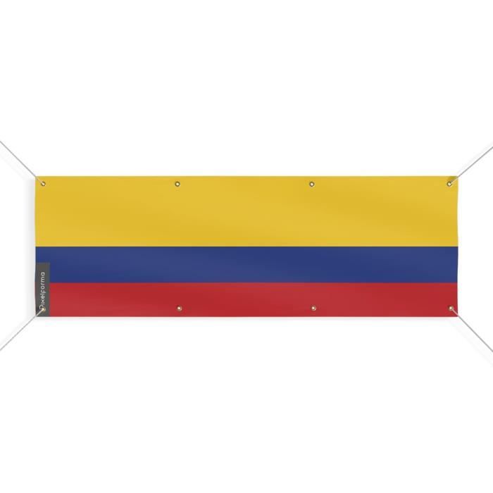 Bannière Drapeau De La Colombie 8 Oeillets 40x120 Cm