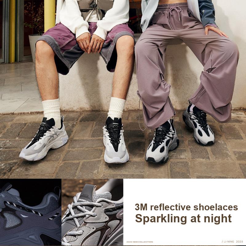 Li Ning Qian Xing Ce 2 CF Su Удобные универсальные нескользящие износостойкие низкие повседневные туфли женские кроссовки белые серебристые AGLT168-2