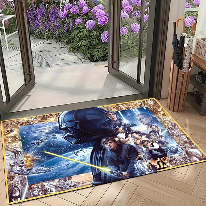 1pc Star Wars Cartoon Carpet, 100% Polyester, Non-slip, Machine Washable, Waterproof, Outdoor Yard and Garden Decor, Home and Bedroom Decorative