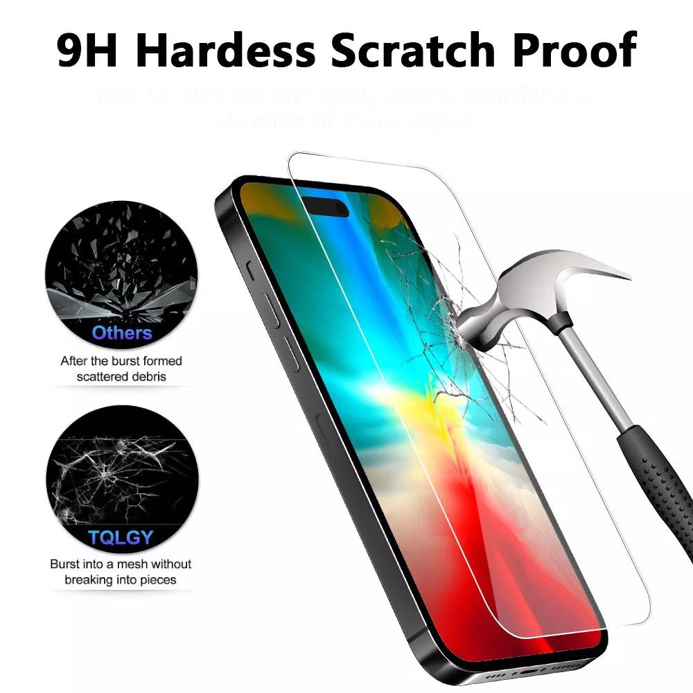 5 шт. Закаленное стекло для iPhone 15 Pro Max Защитная пленка для экрана для iphone 7 8 11 12 13 14 15 16 16 E Plus X XR XS Max Mini Защитное стекло