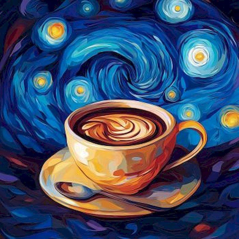 New Full Square&Round Diamond Painting Coffee 5d DIY Diamond Embroidery Starry Sky Scenery Decoration Home Art Kit