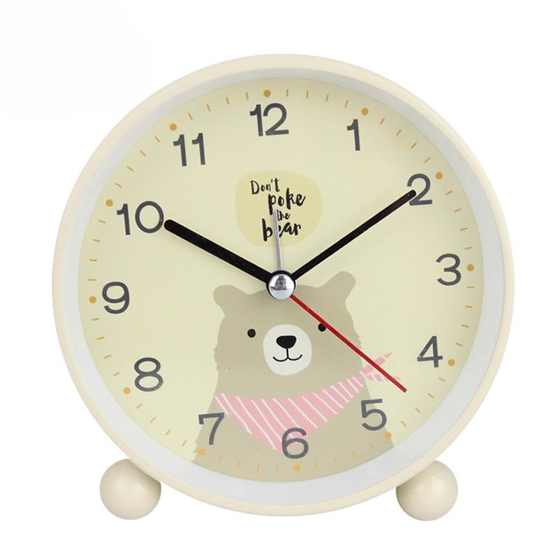 Cartoon Animal Desk Clock for Children and Students Electronic Gift 4.5-inch Night Light Silent Scanning Alarm Clock Silent Alarm Clock