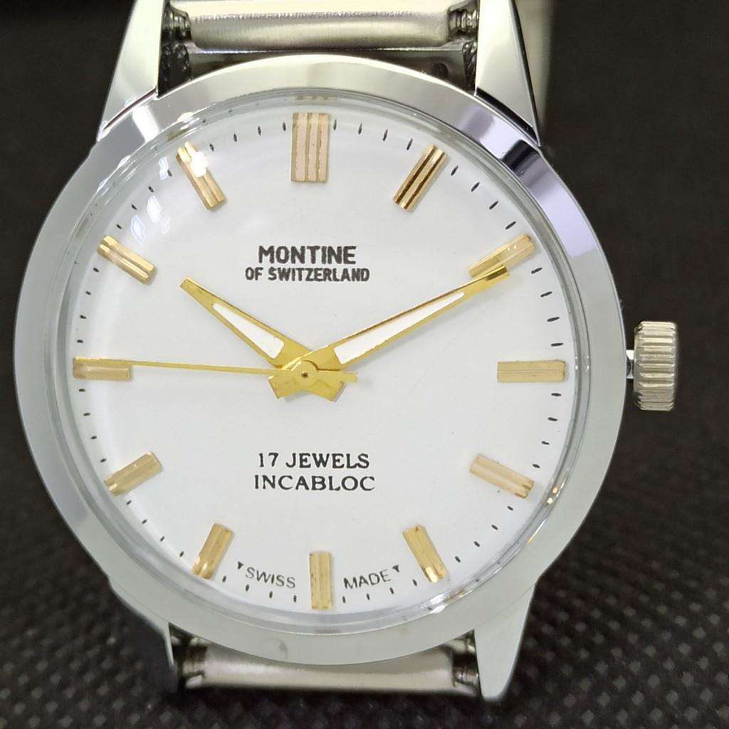 ВОССТАНОВЛЕННЫЕ ВИНТАЖНЫЕ МЕХАНИЧЕСКИЕ МУЖСКИЕ ЧАСЫ MONTINE OF SWITZERLAND 17J a285413-2