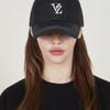 VARZAR 3D Monogram Stitch Overfit Ball Cap Black Denim
