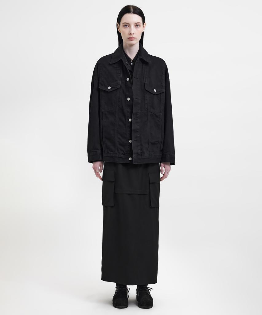 Youth Oversized Denim Trucker Jacket (Unisex) - Black