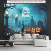 Party Backdrop Halloween Flat Eerie Cemetery Pumpkins Ghostly Event Photo Background Party Decor