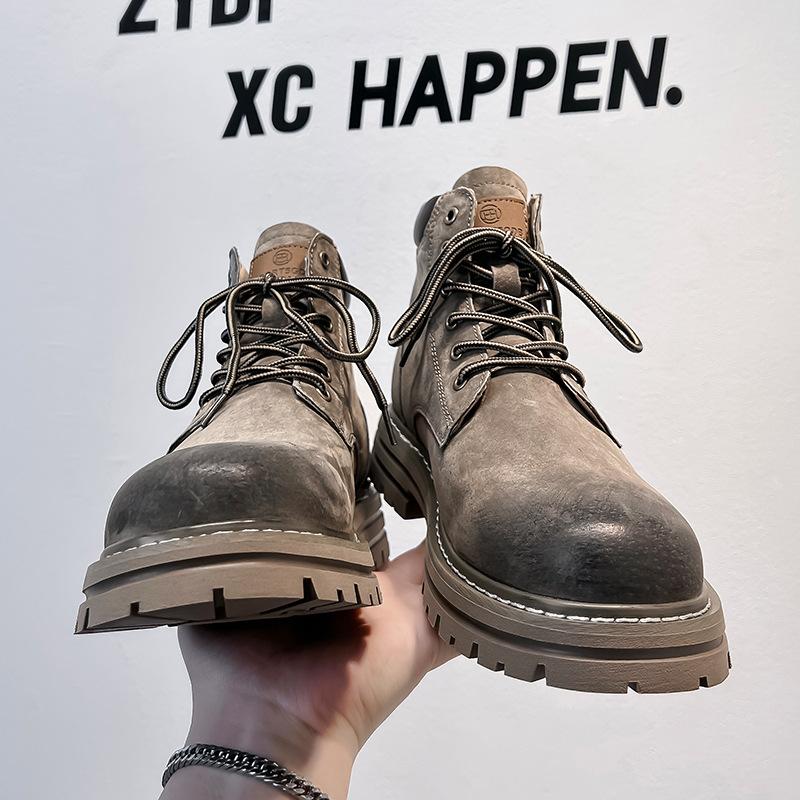 Rhubarb boots men's 2024 new Martin British style high-top kick not rotten tooling breathable spring and autumn men's shoes 2345-X