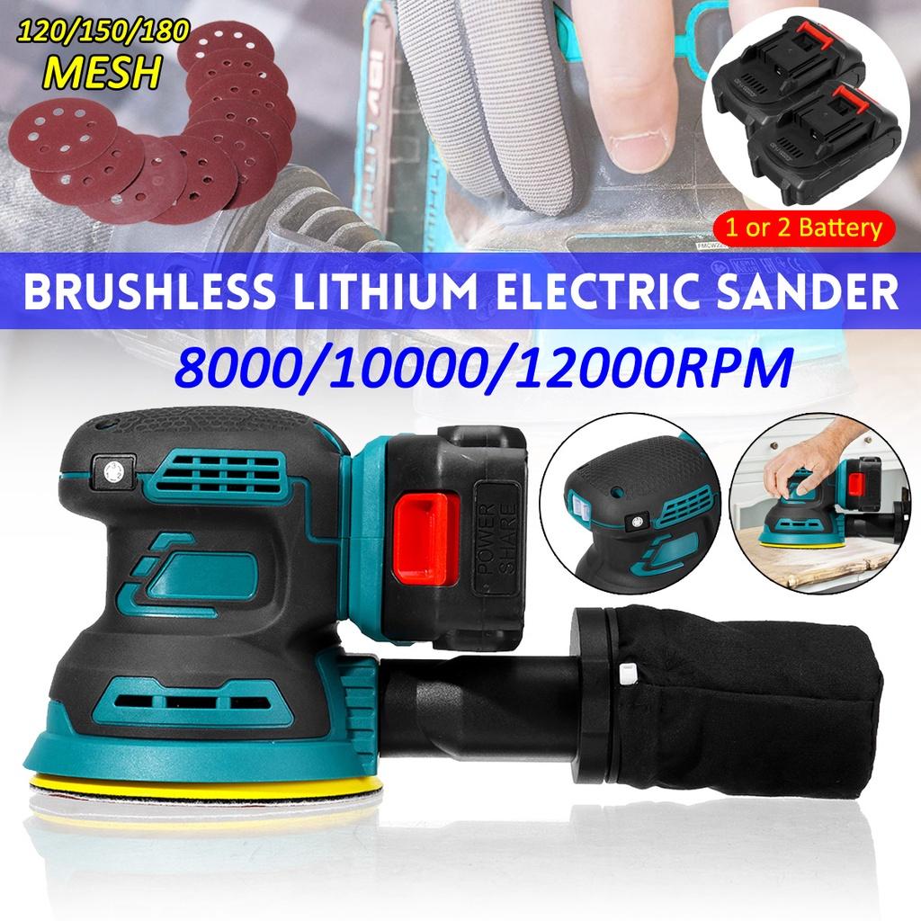 Бесщеточный электрический шлифовальный станок с произвольным орбитальным движением, наждачная бумага, шлифовальный станок для дерева, полировальный станок, электроинструменты для Makita, аккумулятор 18 В, 125 мм