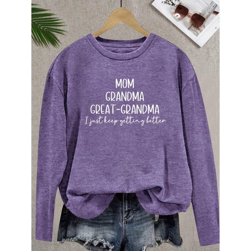 Women's Printed Graphic Casual Round Neck Long Sleeve T-Shirt