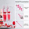 10/20pcs Reusable Disco Straws with Pink Cowboy Toppers Drinking Straw Set for Themed Events Anniversary Party Decor Supplies