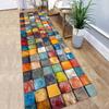 Красочный коврик для бега с принтом кирпичиков - Игровая тематика Нескользящий напольный ковер для прихожей, домашней игровой комнаты, игровой комнаты. Модный.