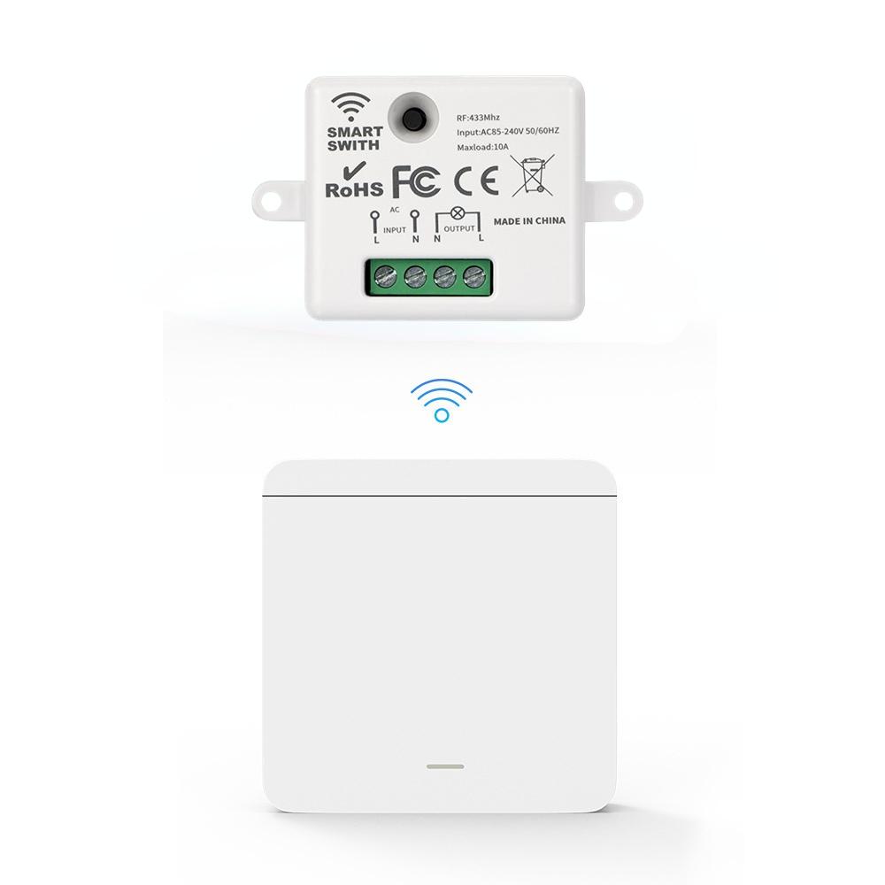 Беспроводная интеллектуальная настенная панель RF 433 МГц с дистанционным управлением 1/2/3Gang Mini Relay Receiver Home Led Light Lamp Switch 5A 110V 220V