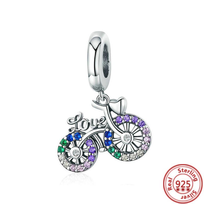 Твердые серебряные 925 пробы для автомобиля, самолета, ракеты, мотоцикла, велосипеда, поезда, парусника, подвески, бусины, подходят оригинальные подвески, браслет, ювелирные изделия