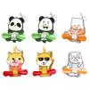 Hand-Crank Fan Cartoon Handheld Fan Cute Animal Shapes Portable Pocket Fan for Picnics Living Rooms Travel