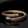 New Stainless Steel 6mm Retro Gradient Braided Cable Wire Titanium Steel Open Simple Steel Wire Bracelet