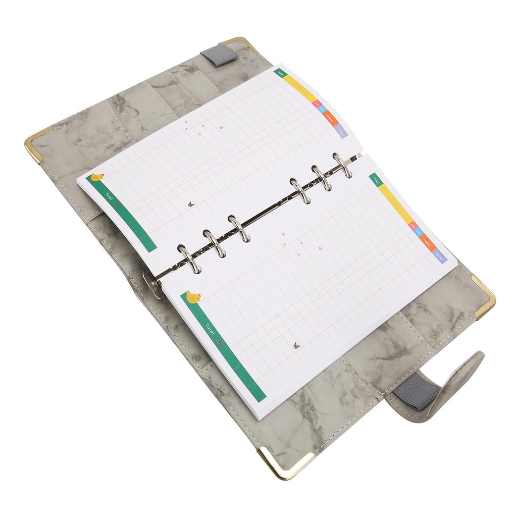 Бюджет с денежными конвертами из искусственной кожи с мраморным узором A6 для экономии денег на картах и счетах, серые