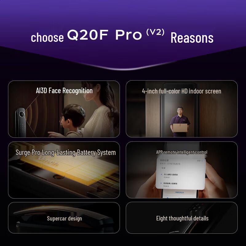 Умный дверной замок Kaadas Q20F Pro V2 со встроенной камерой