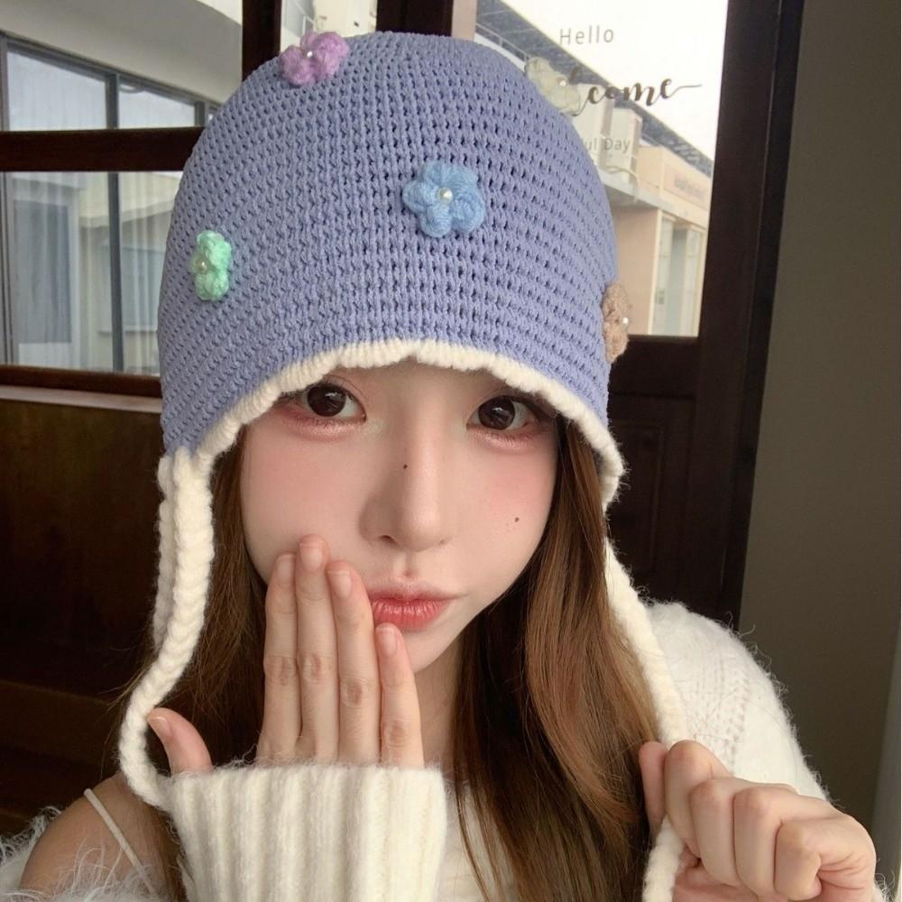 Windproof Beanie Cap for Women Ear Protection Pullover Caps Trapper Hats for Outdoor Activities