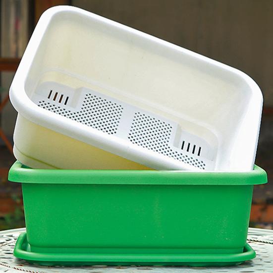 Прямоугольный цветочный ящик с сетчатым дном, цветочный горшок с поддоном, многоразовое балконное кашпо